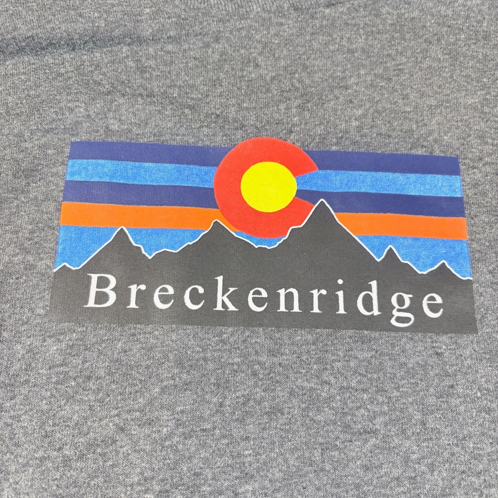 Breckenridge Colorado Long Sleeve Shirt Youth Medium Gray Graphic Tee - Picture 2 of 6
